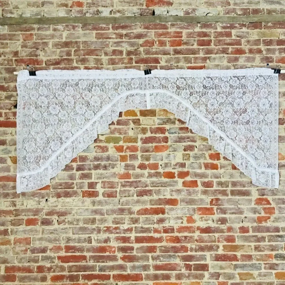 Vintage Farmhouse Curtain Lace Valance Floral